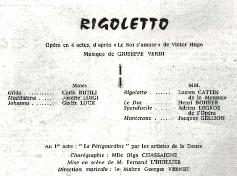 Picture of Henri Bohrer's Rigoletto playbill