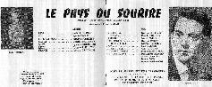 Program of Le pays du sourire at Toulon in 1976