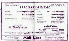 Picture of José Luccioni's Hérodiade Playbill Paris 27 mai 1945