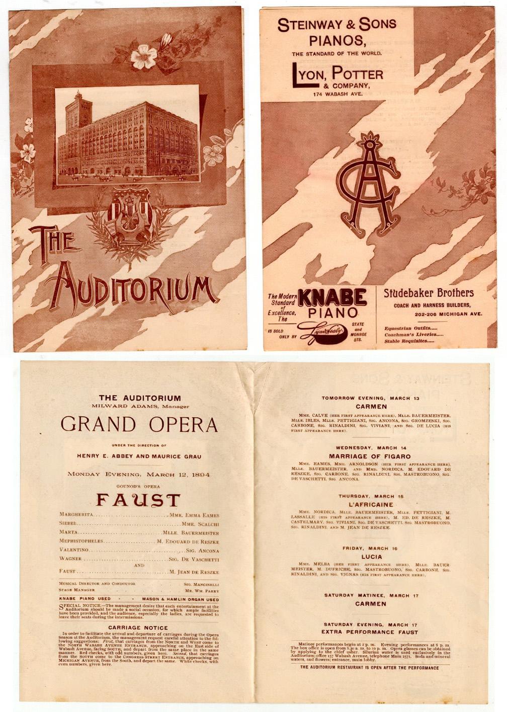 Picture of Jean & Edouard de Reszke's Faust program 