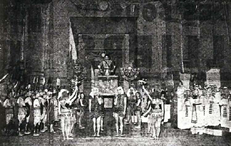 Picture of Tony Poncet in Aida, triumph scene in  Toulon in February 1966