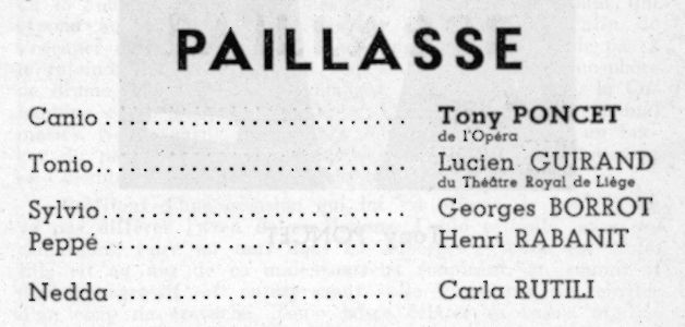 Picture of  Program of Pagliacci in Aix en Provence 18 February 1962