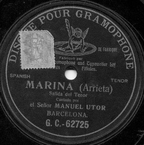 Picture of Manuel Utor's rare record label