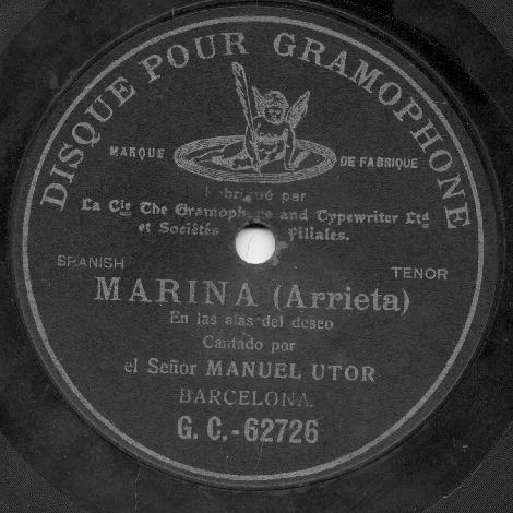 Picture of Manuel Utor's rare record label